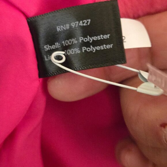 Boston Proper Shawl Collar Versatile Faux Fur Chubby Pink Peacock Jacket Size L - Picture 8 of 10